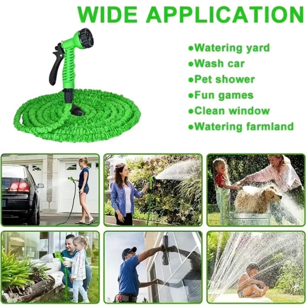 100 Feet Expandable Garden Hose with Multi-Function Spray Nozzle - Picture 6 of 7